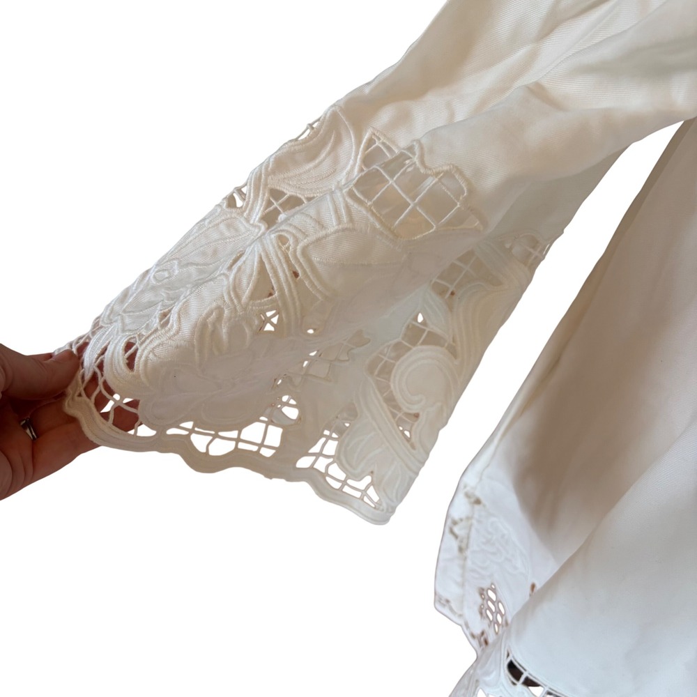 Kendall & Kylie NWT White Off Shoulder Lace Trim Mini Dress Size XS Boho Cottage - Picture 3 of 12
